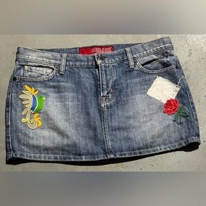 Guess 81 Women's Denim Mini Skirt with Embroidery